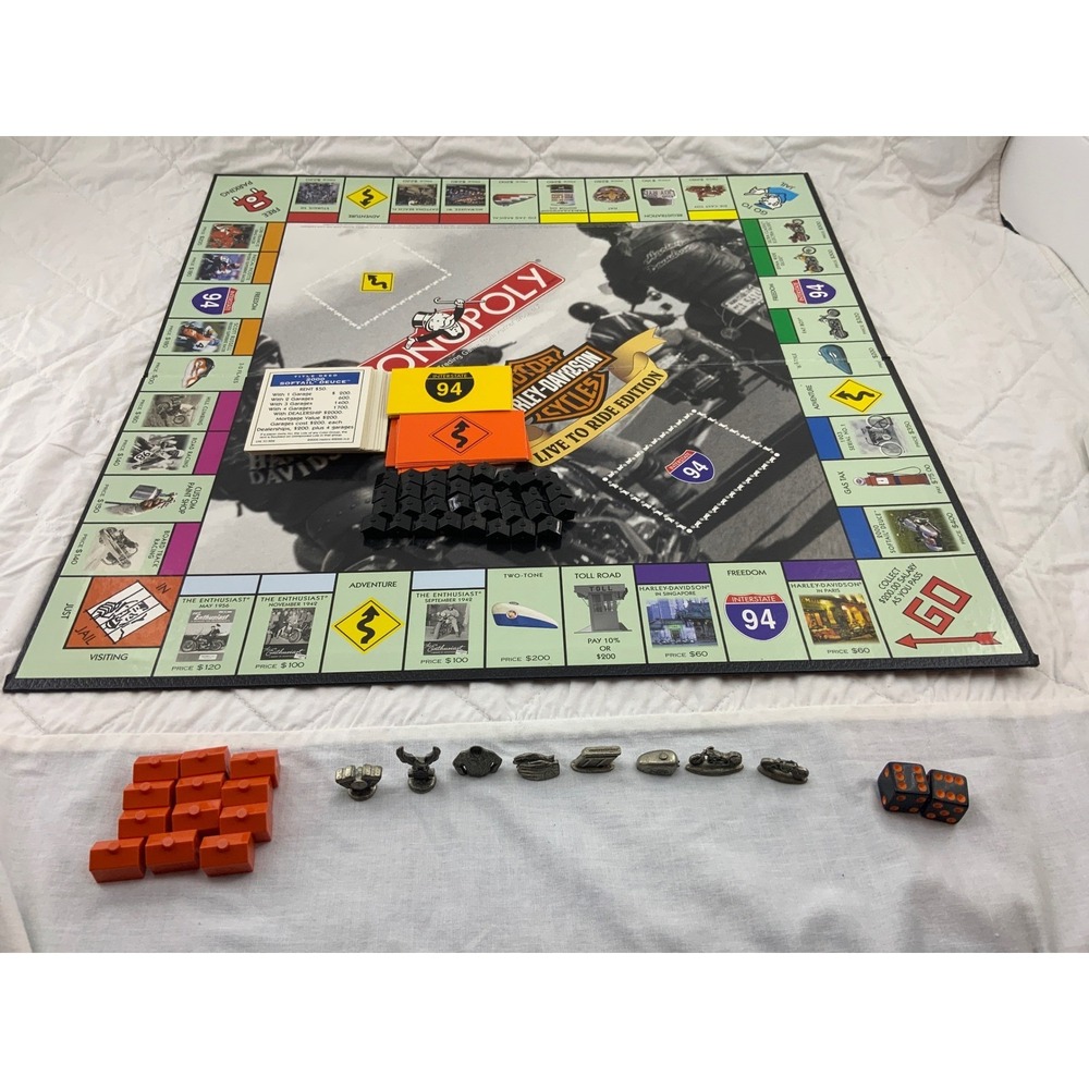 Harley Davidson Monopoly Live to Ride Edition Property Trading Game Vintage